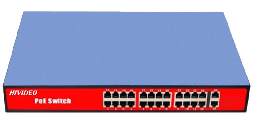 Коммутатор HIVIDEO HI-24PRO1GPOE, Switch POE 24-х портовый 100/10MB