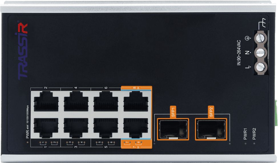 Коммутатор TRASSIR TR-NS15102S-130-8POE
